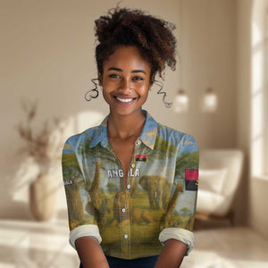Angola Women Casual Shirt Savannah Wildlife and African Animal - African Pride
