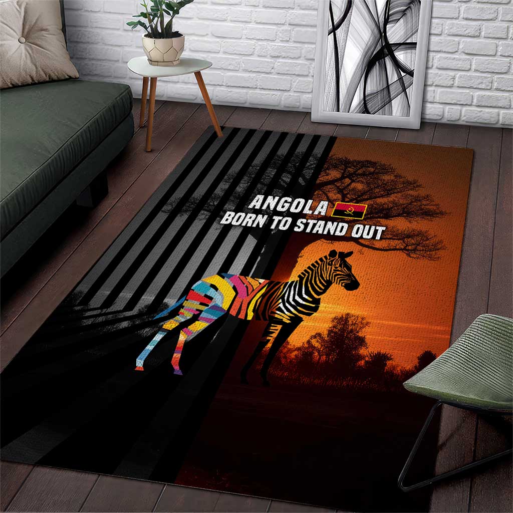 Real Aangola Rug Angola Area Rug Sunset Zebra Design and African Nature by African Pride
