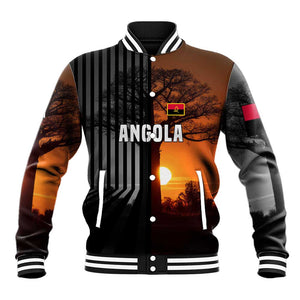 Angola Baseball Jacket Sunset Zebra Design and African Nature - African Pride