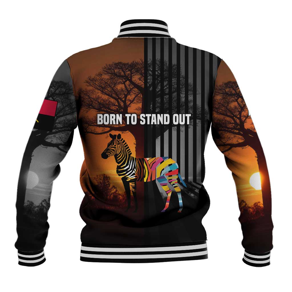 Angola Baseball Jacket Sunset Zebra Design and African Nature - African Pride