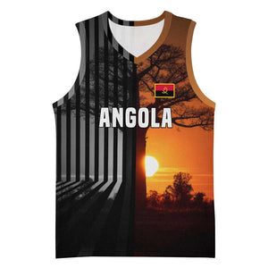 Angola Basketball Jersey Sunset Zebra Design and African Nature - African Pride