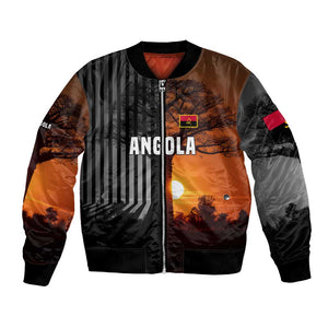 Angola Bomber Jacket Sunset Zebra Design and African Nature - African Pride