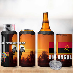 Angola 4 in 1 Can Cooler Tumbler Sunset Zebra Design and African Nature - African Pride