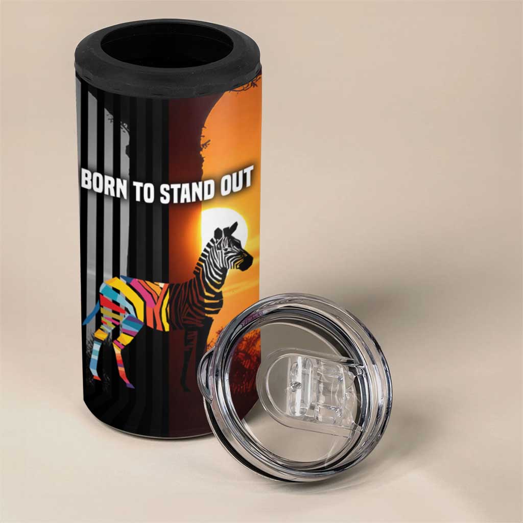 Angola 4 in 1 Can Cooler Tumbler Sunset Zebra Design and African Nature - African Pride