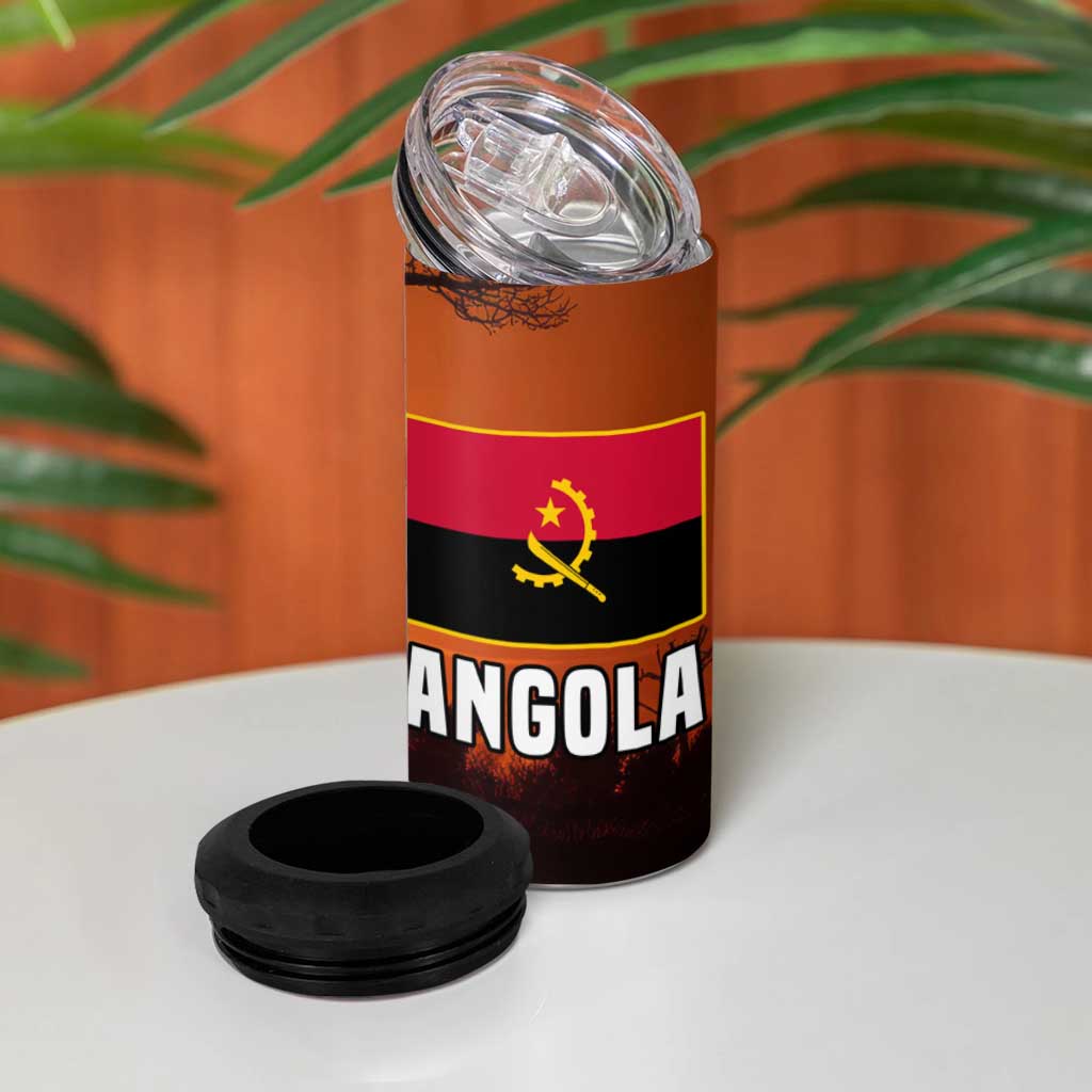 Angola 4 in 1 Can Cooler Tumbler Sunset Zebra Design and African Nature - African Pride