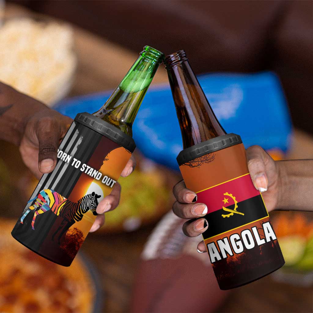Angola 4 in 1 Can Cooler Tumbler Sunset Zebra Design and African Nature - African Pride