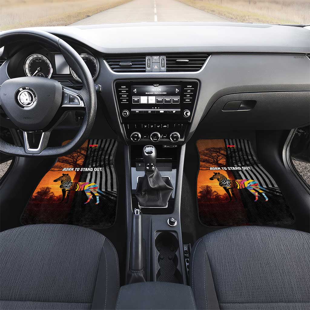 Angola Car Mats Sunset Zebra Design and African Nature - African Pride