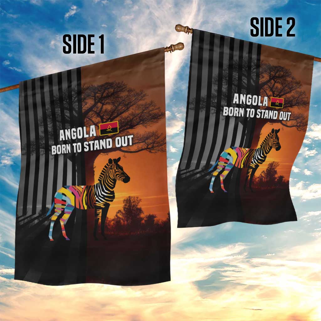 Angola Garden Flag Sunset Zebra Design and African Nature - African Pride