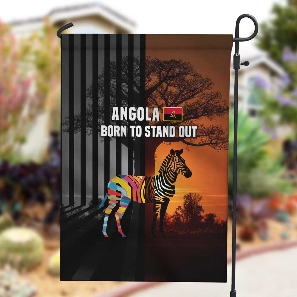 Angola Garden Flag Sunset Zebra Design and African Nature - African Pride