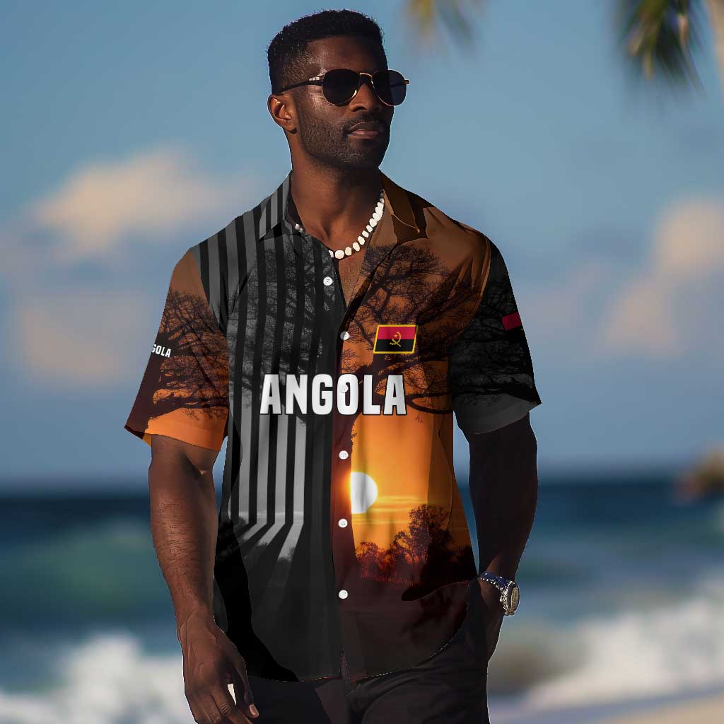 Angola Hawaiian Shirt Sunset Zebra Design and African Nature - African Pride