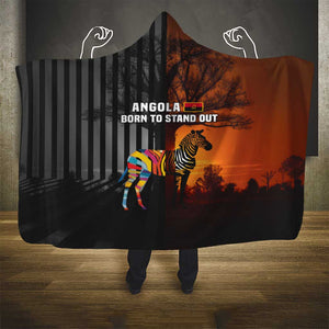 Angola Hooded Blanket Sunset Zebra Design and African Nature - African Pride