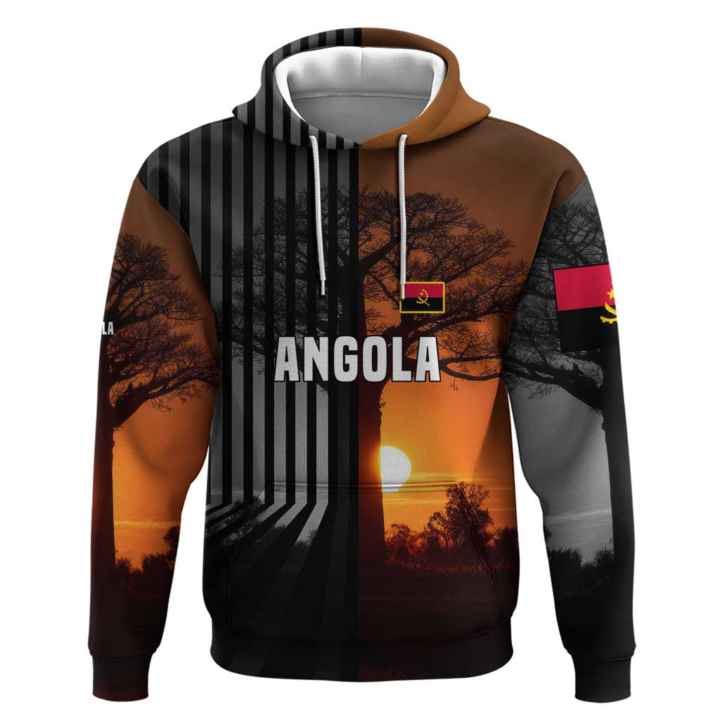 Angola Hoodie Sunset Zebra Design and African Nature - African Pride