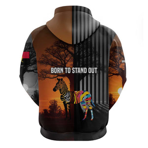 Angola Hoodie Sunset Zebra Design and African Nature - African Pride
