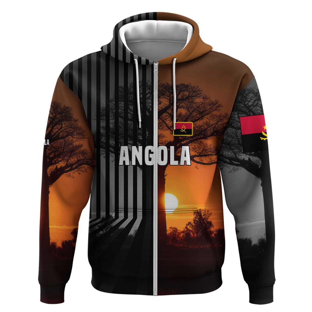 Angola Hoodie Sunset Zebra Design and African Nature - African Pride