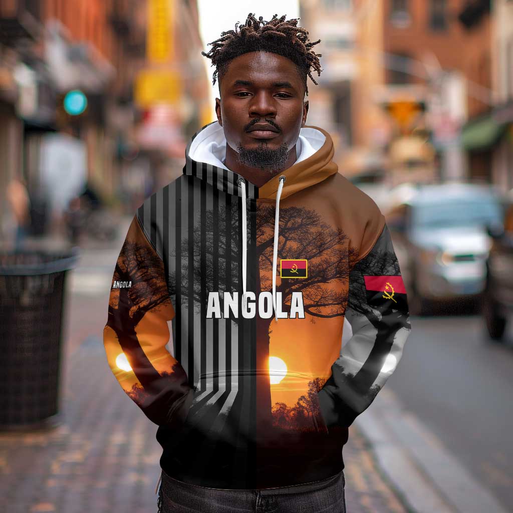 Angola Hoodie Sunset Zebra Design and African Nature - African Pride