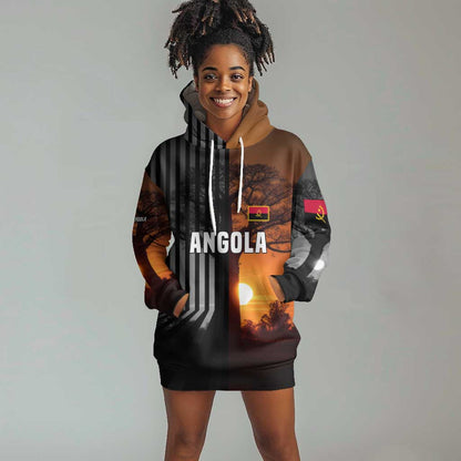 Angola Hoodie Dress Sunset Zebra Design and African Nature - African Pride