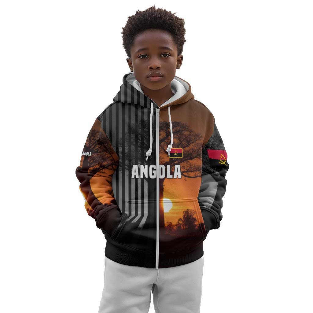 Angola Kid Hoodie Sunset Zebra Design and African Nature - African Pride
