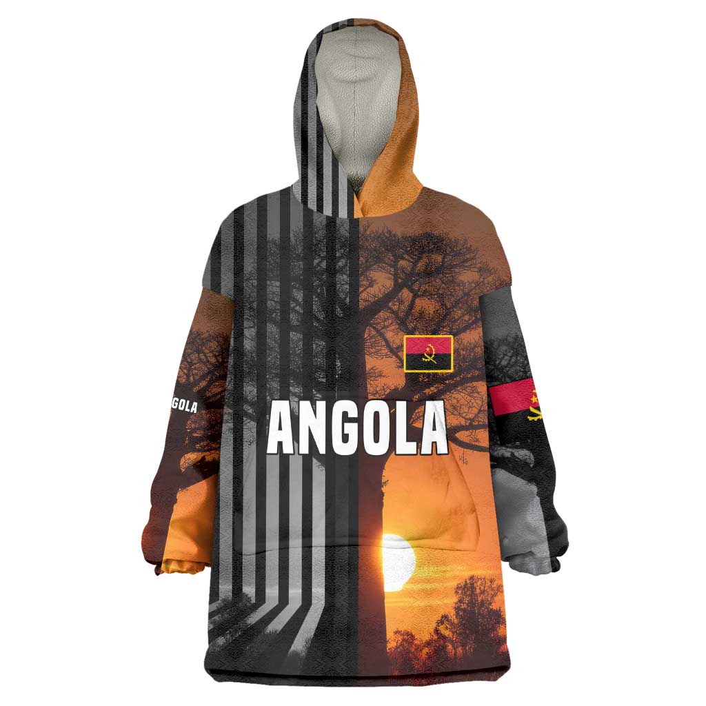 Angola Kid Wearable Blanket Hoodie Sunset Zebra Design and African Nature - African Pride