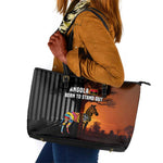 Angola Leather Tote Bag Sunset Zebra Design and African Nature - African Pride