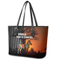 Angola Leather Tote Bag Sunset Zebra Design and African Nature - African Pride