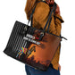 Angola Leather Tote Bag Sunset Zebra Design and African Nature - African Pride