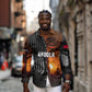 Angola Long Sleeve Button Shirt Sunset Zebra Design and African Nature - African Pride