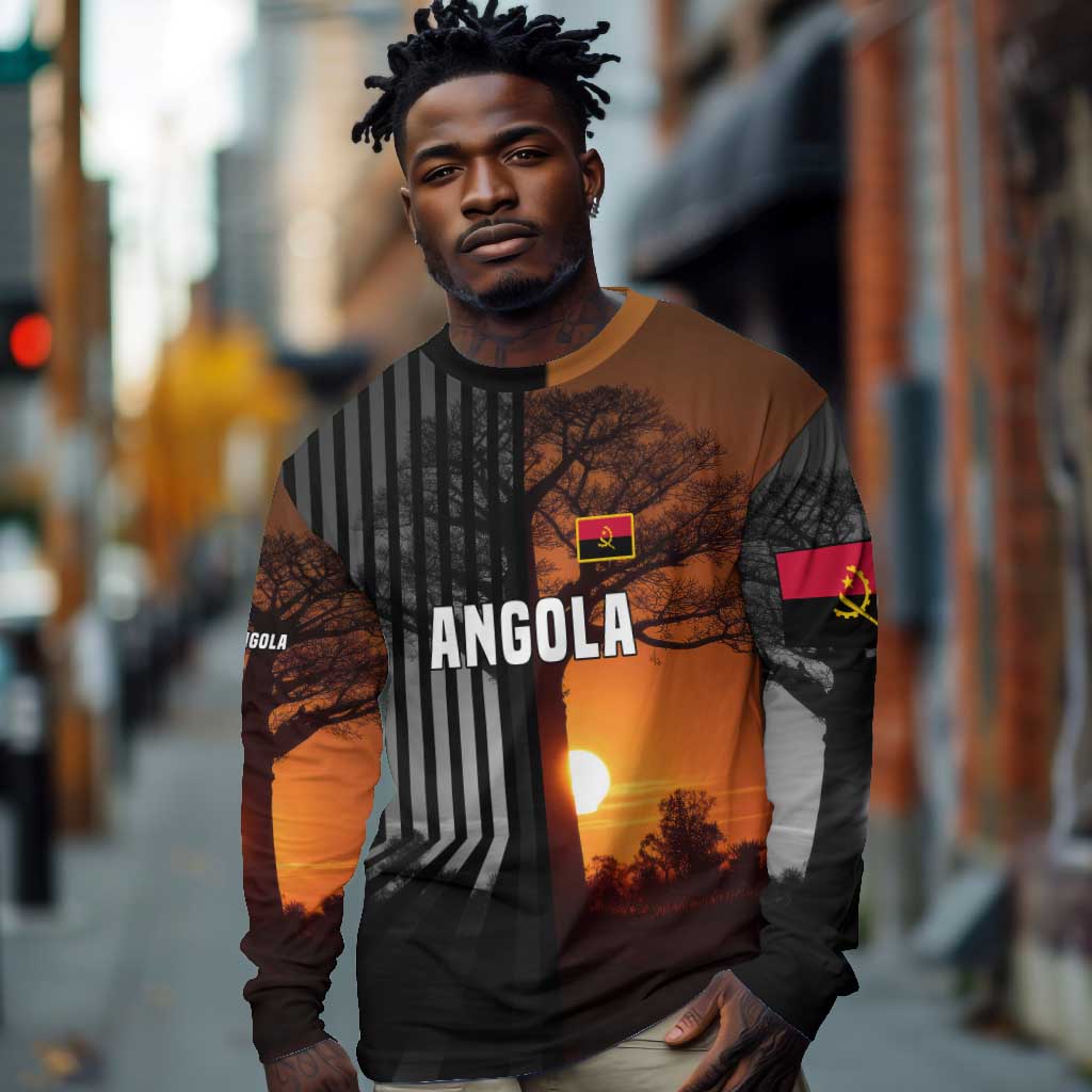 Angola Long Sleeve Shirt Sunset Zebra Design and African Nature - African Pride