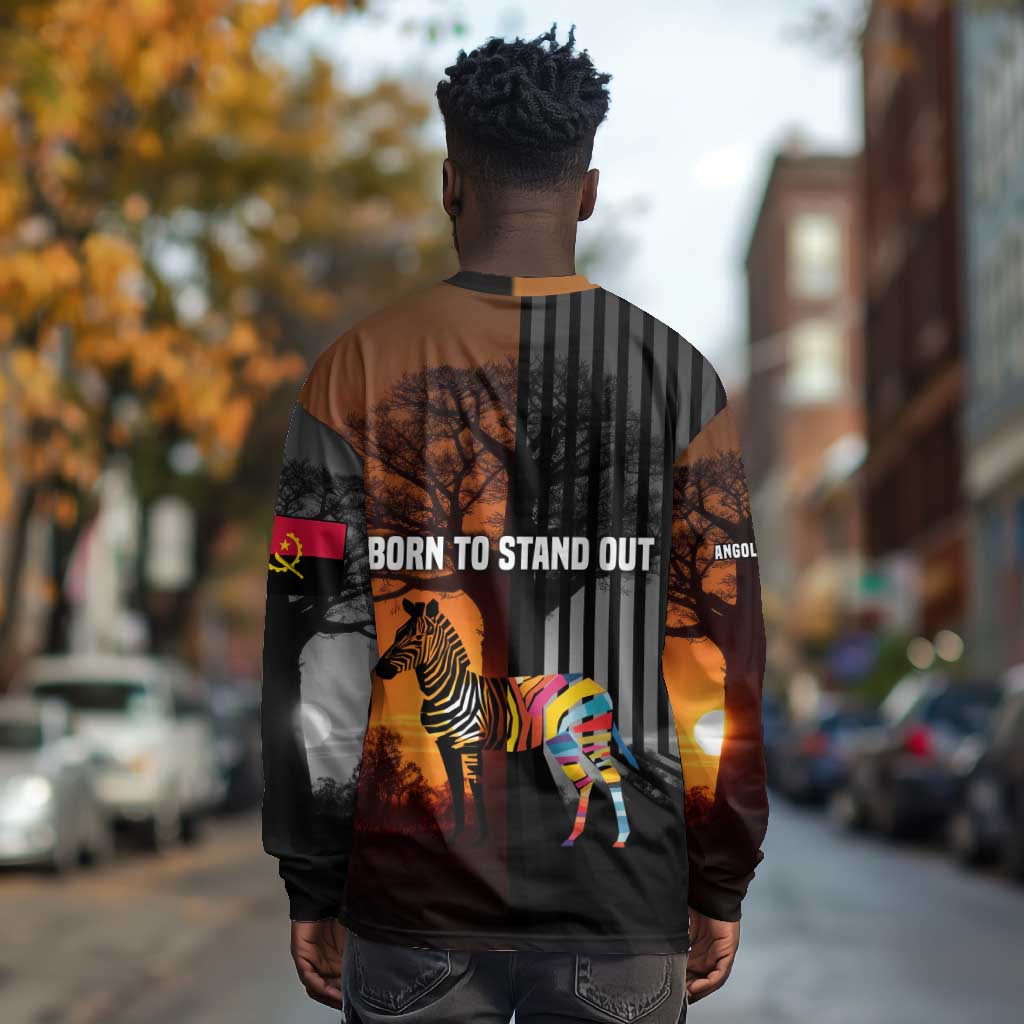 Angola Long Sleeve Shirt Sunset Zebra Design and African Nature - African Pride