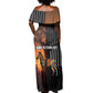 Angola Off Shoulder Maxi Dress Sunset Zebra Design and African Nature - African Pride
