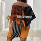 Angola Off Shoulder Short Dress Sunset Zebra Design and African Nature - African Pride