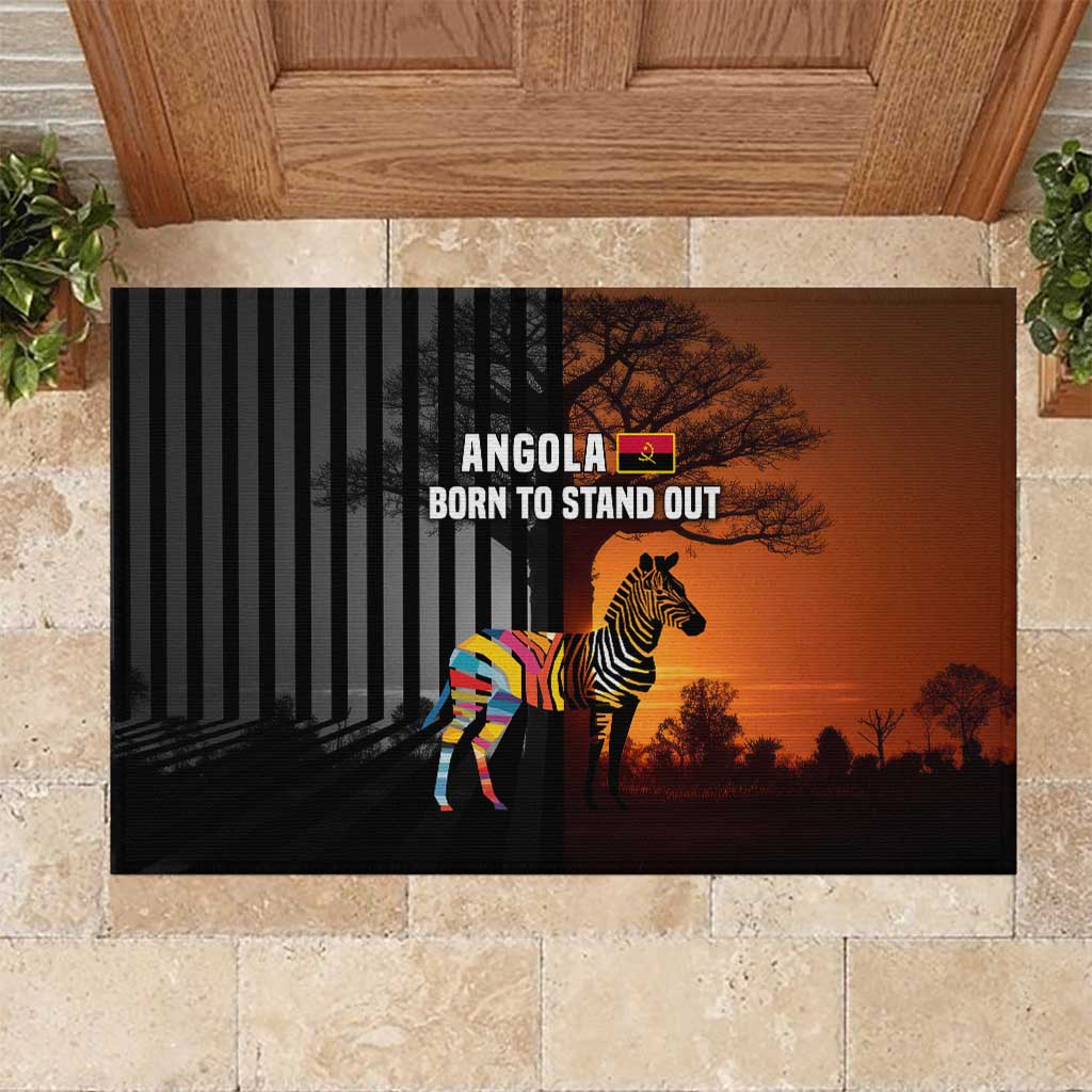 Angola Rubber Doormat Sunset Zebra Design and African Nature - African Pride