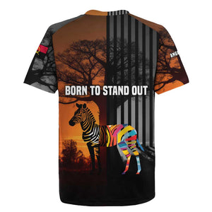 Angola Rugby Jersey Sunset Zebra Design and African Nature - African Pride