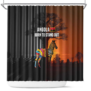 Angola Shower Curtain Sunset Zebra Design and African Nature - African Pride