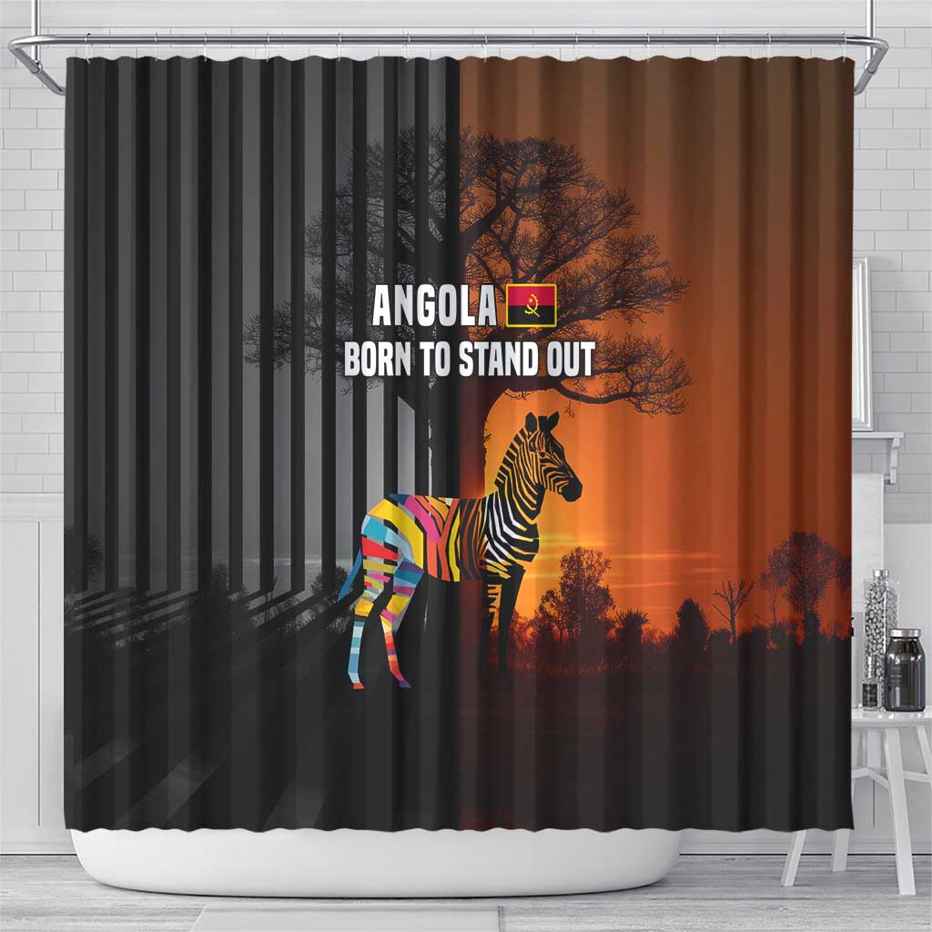 Angola Shower Curtain Sunset Zebra Design and African Nature - African Pride