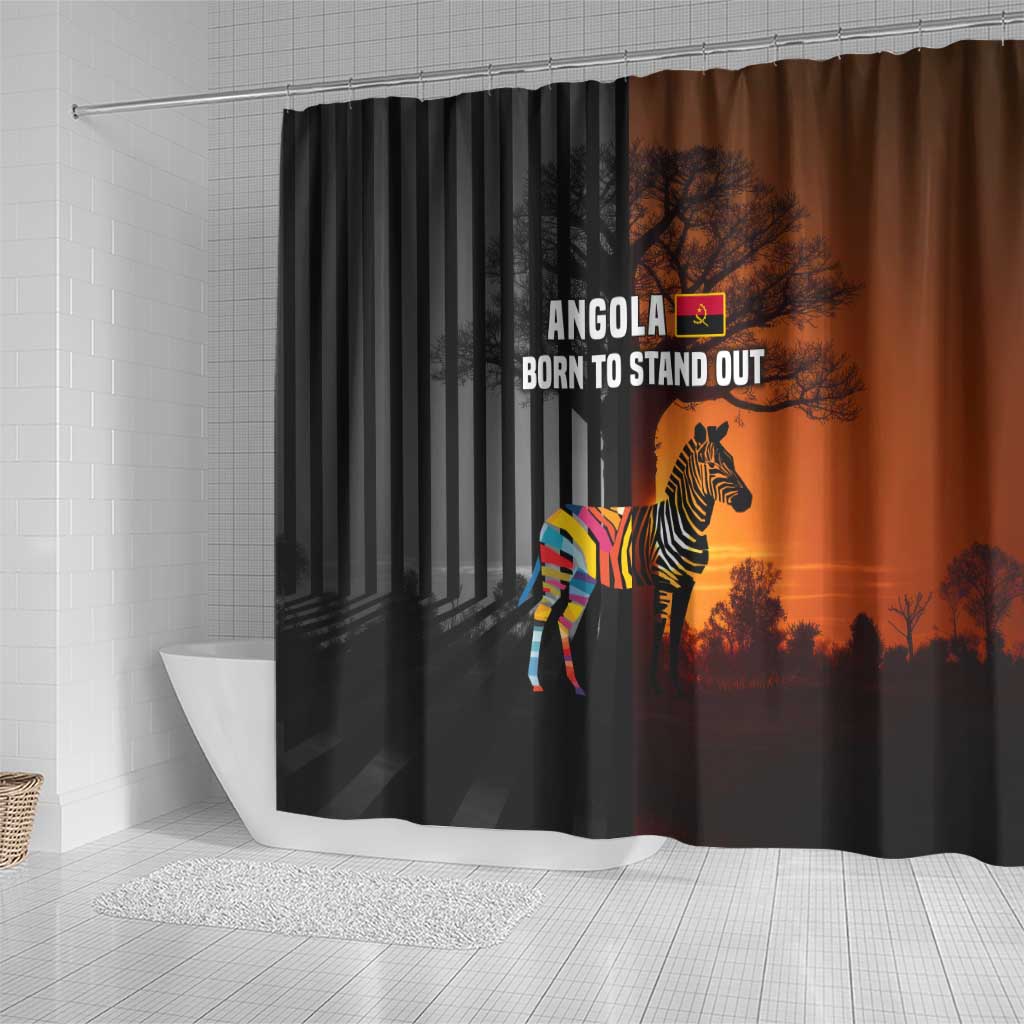 Angola Shower Curtain Sunset Zebra Design and African Nature - African Pride