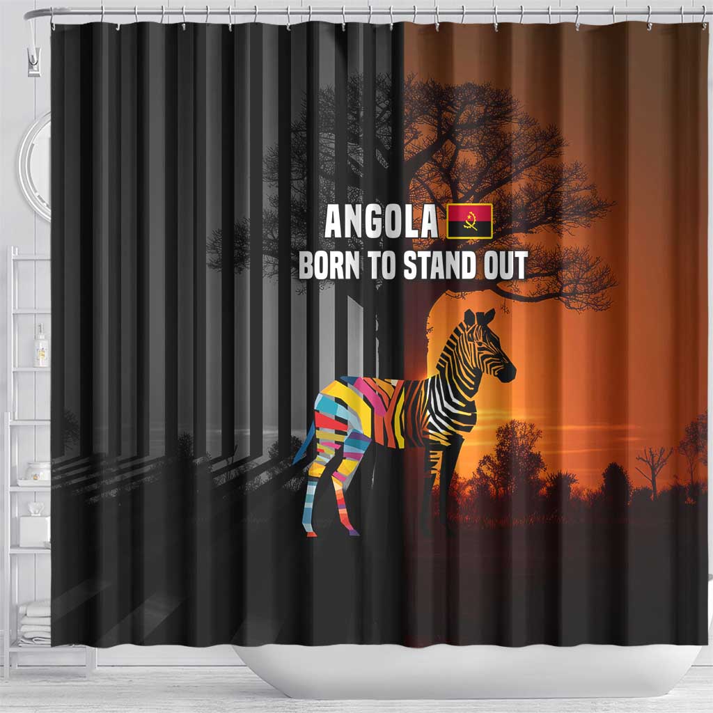 Angola Shower Curtain Sunset Zebra Design and African Nature - African Pride