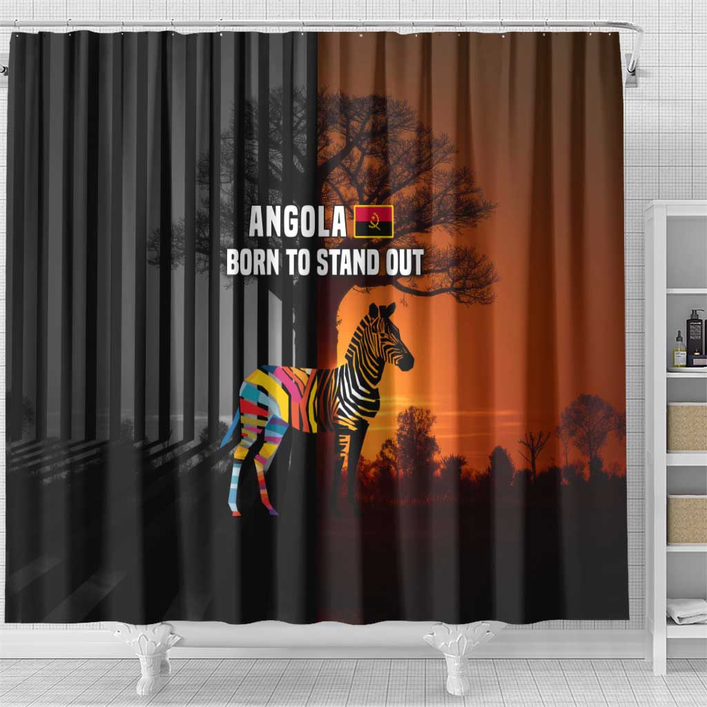 Angola Shower Curtain Sunset Zebra Design and African Nature - African Pride