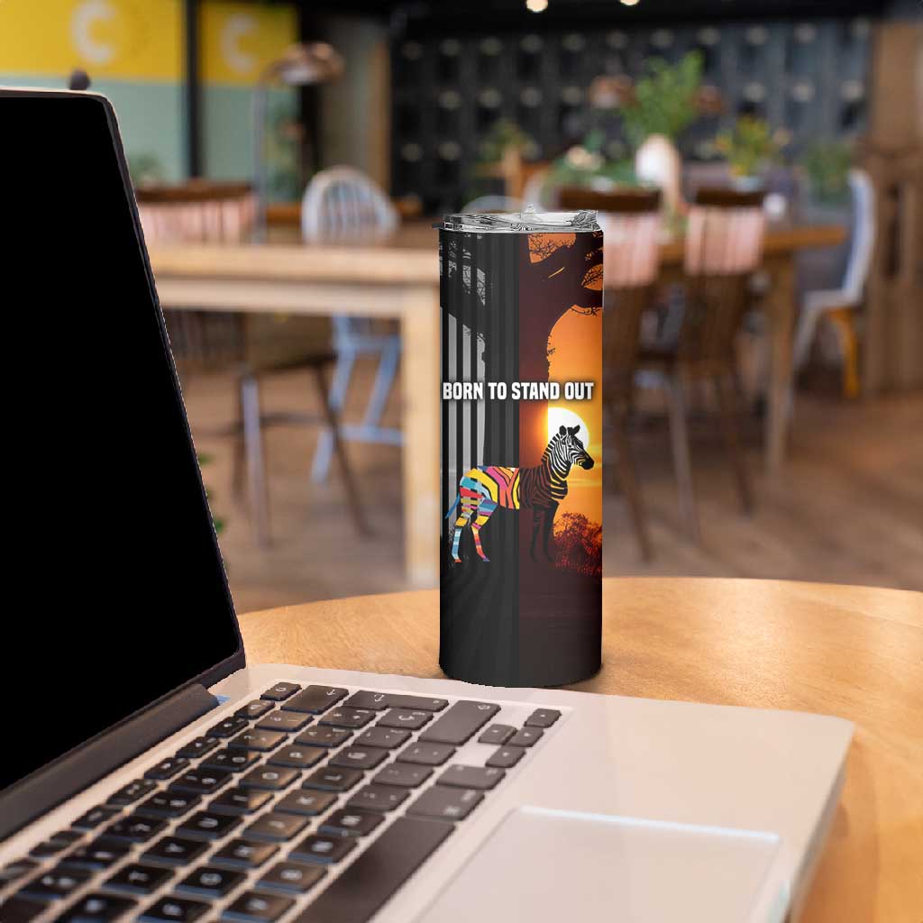 Angola Skinny Tumbler Sunset Zebra Design and African Nature - African Pride