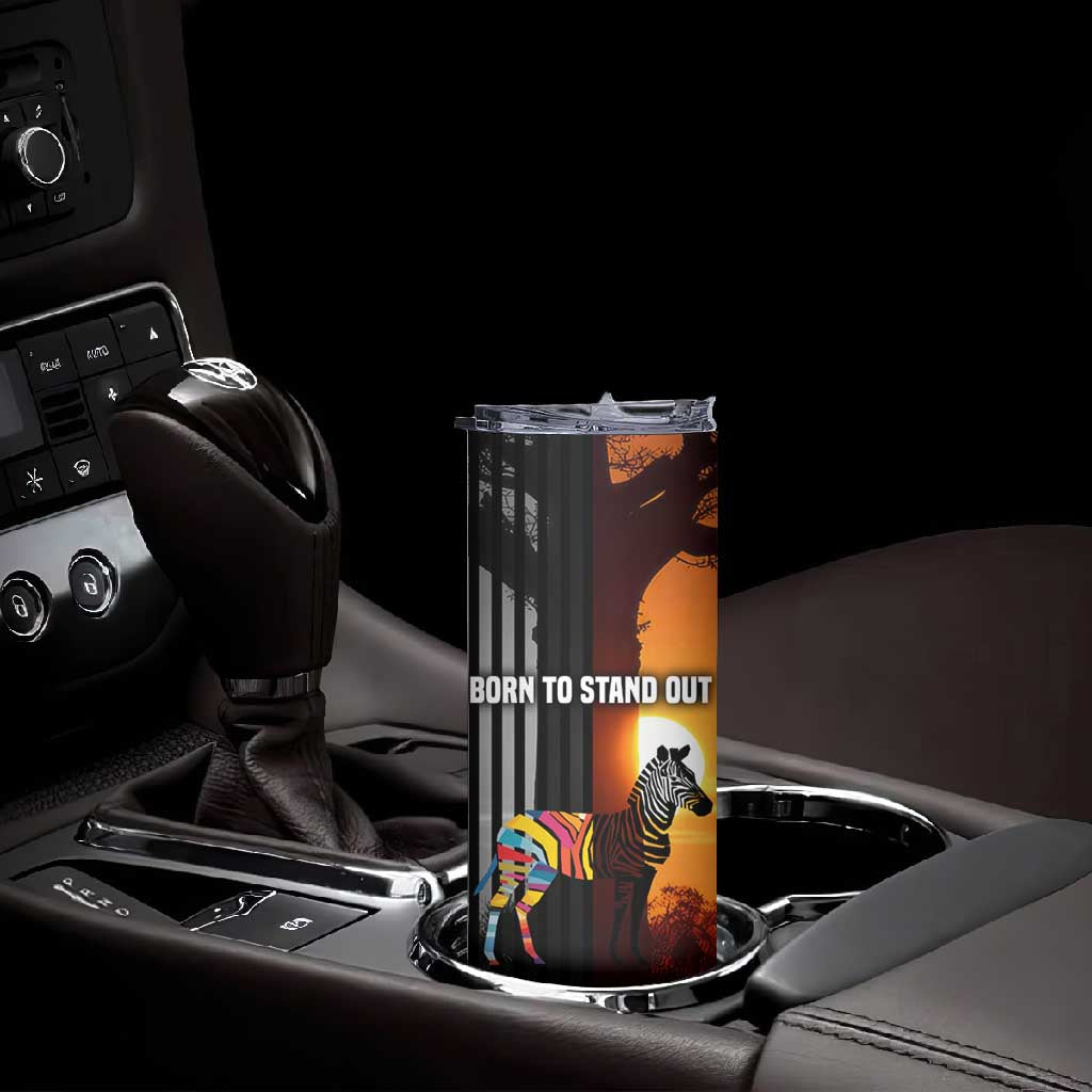 Angola Skinny Tumbler Sunset Zebra Design and African Nature - African Pride