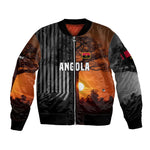 Angola Sleeve Zip Bomber Jacket Sunset Zebra Design and African Nature - African Pride