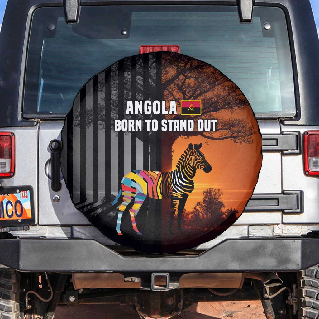 Angola Spare Tire Cover Sunset Zebra Design and African Nature - African Pride