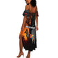 Angola Summer Maxi Dress Sunset Zebra Design and African Nature - African Pride