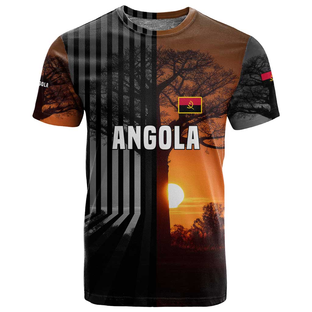 Angola T shirt Sunset Zebra Design and African Nature - African Pride