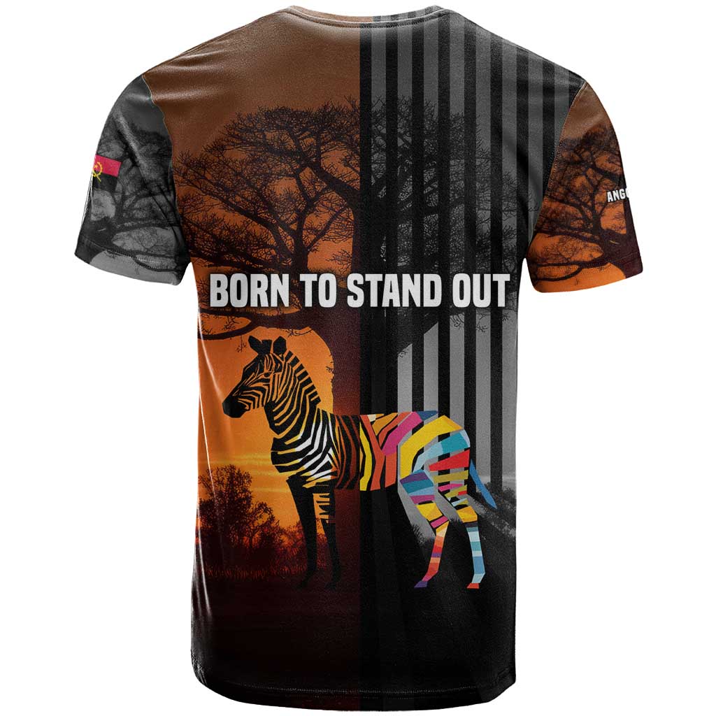 Angola T shirt Sunset Zebra Design and African Nature - African Pride