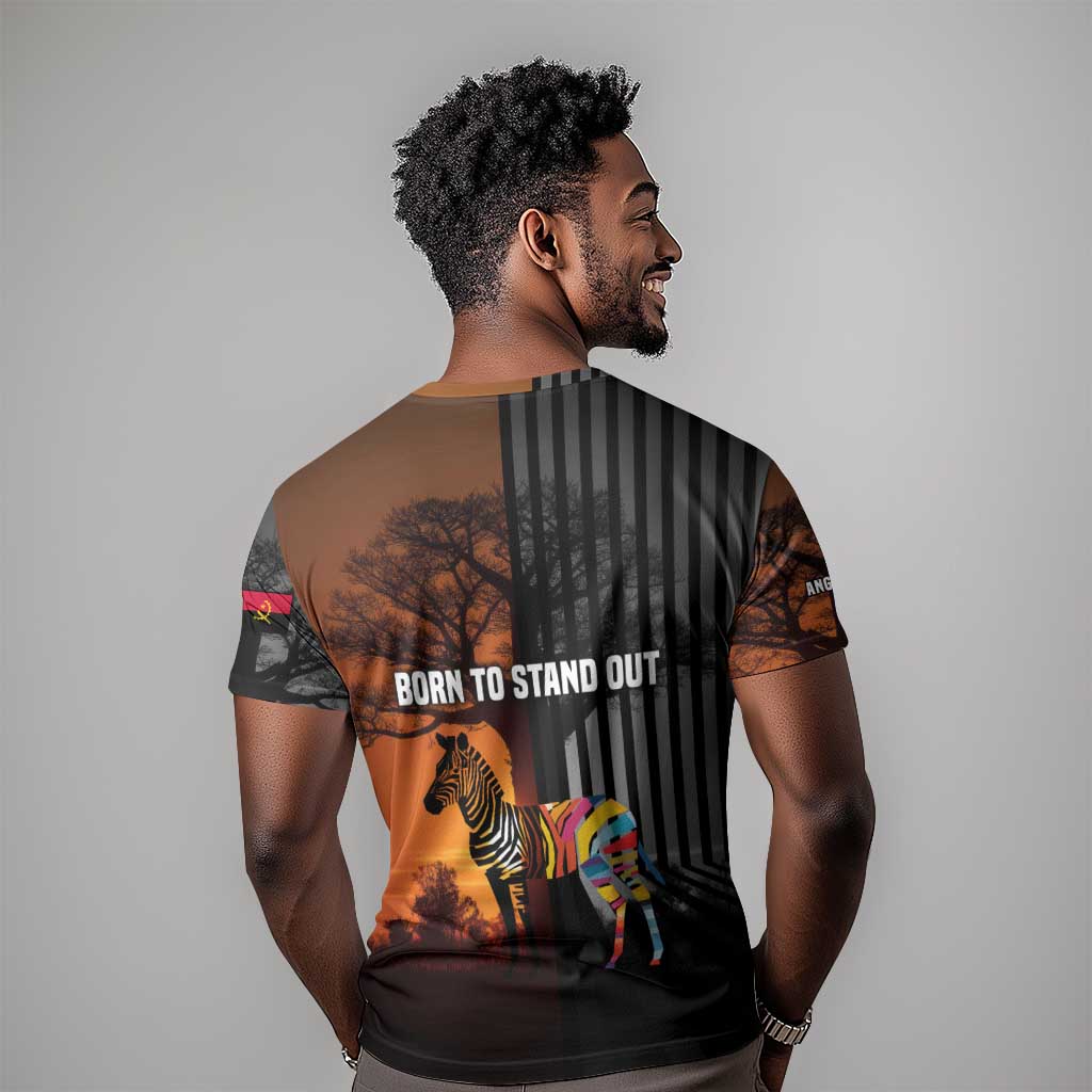 Angola T shirt Sunset Zebra Design and African Nature - African Pride