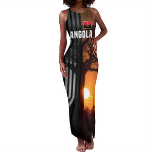 Angola Tank Maxi Dress Sunset Zebra Design and African Nature - African Pride
