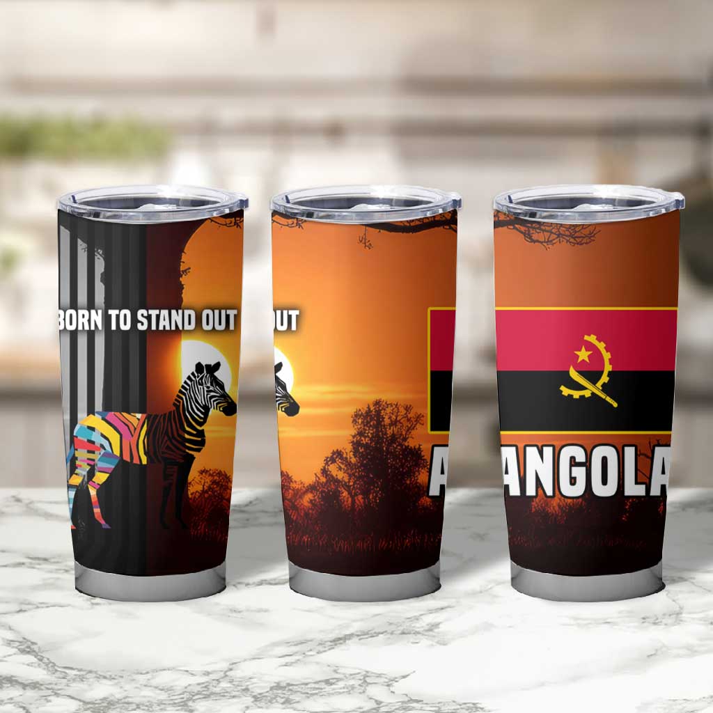 Angola Tumbler Cup Sunset Zebra Design and African Nature - African Pride