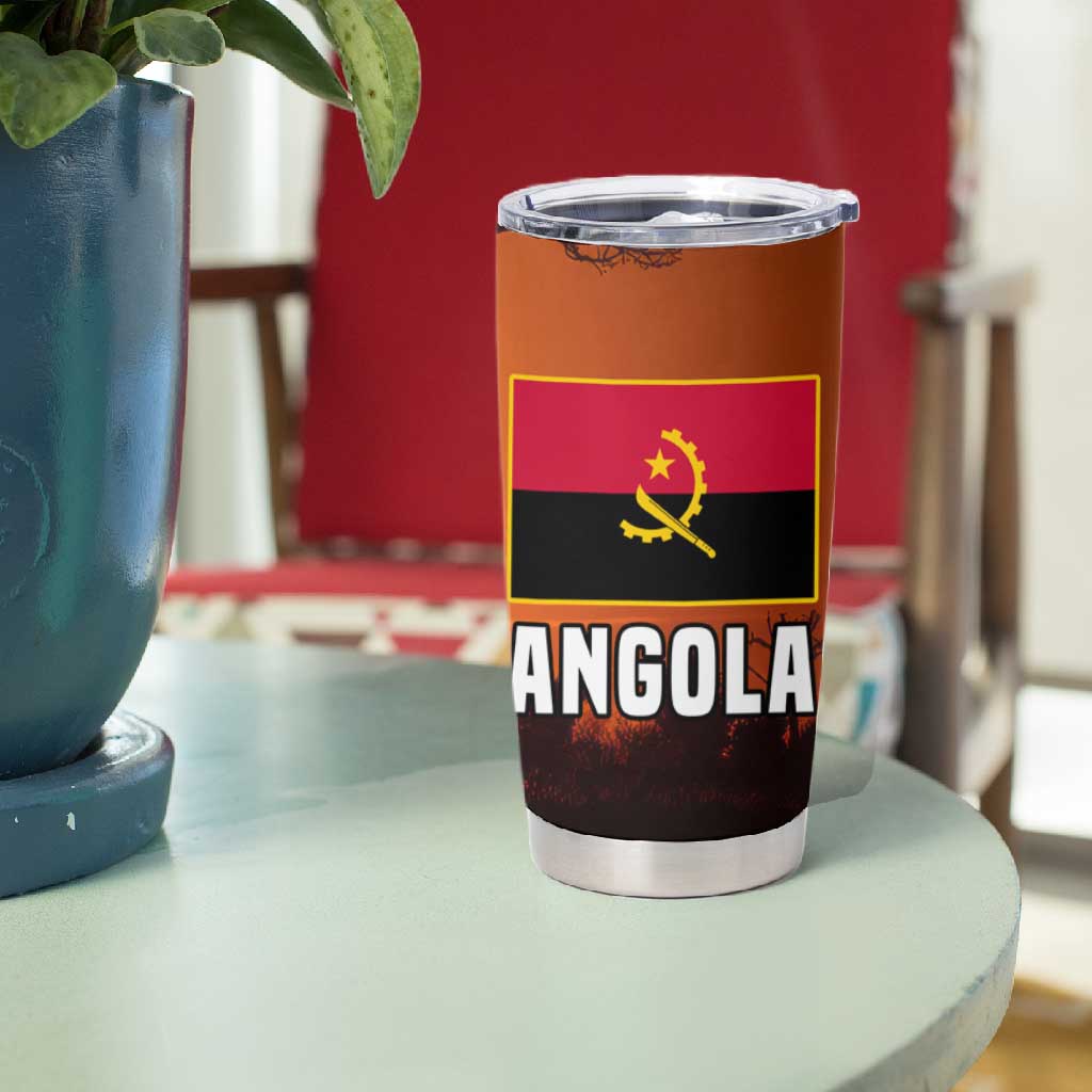 Angola Tumbler Cup Sunset Zebra Design and African Nature - African Pride