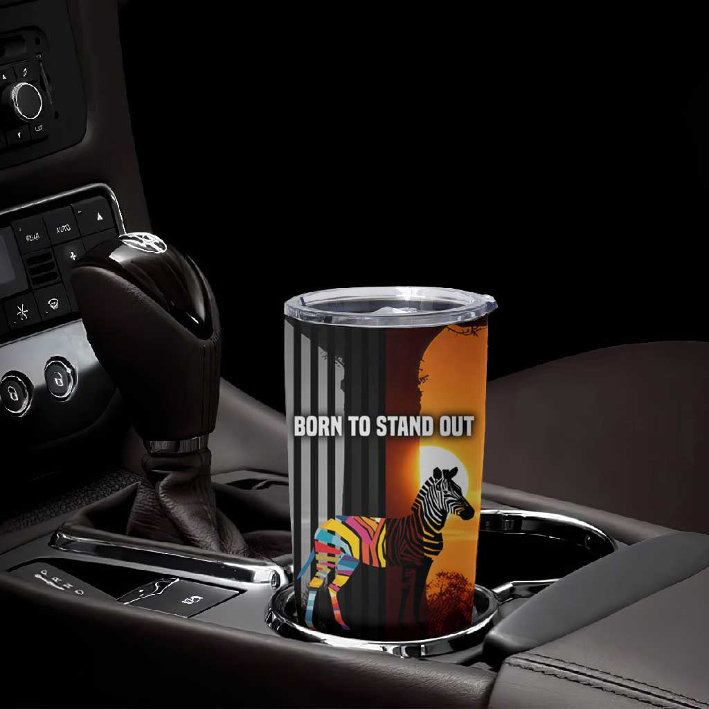Angola Tumbler Cup Sunset Zebra Design and African Nature - African Pride
