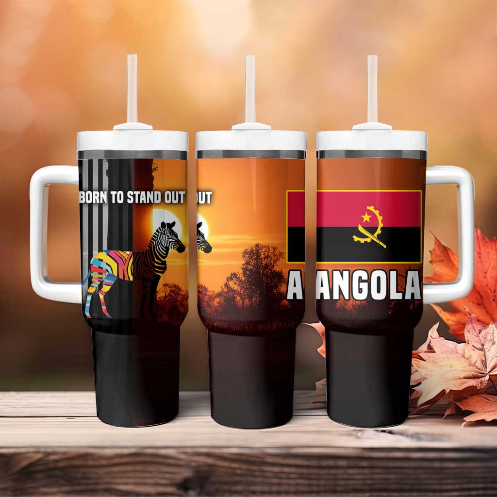 Angola Tumbler With Handle Sunset Zebra Design and African Nature - African Pride